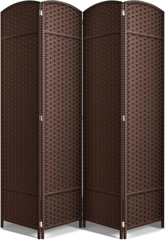 Sorbus 4 Panel Room Divider 6 ft. Tall - Privacy Screen, Extra Wide Double Hinged Panels, Mesh Hand-Woven Design, Partition Room Dividers and Folding Privacy Screens, Wall Divider for Room Separation