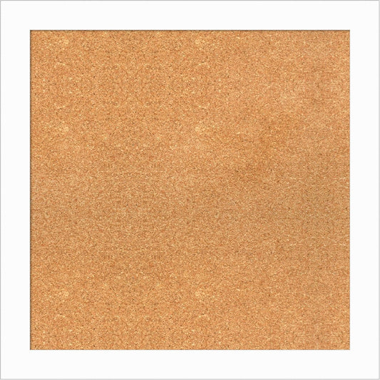 Amanti Art Natural Cork Board for Wall, 25x25 Vision Board with White Frame, Medium Corkboard Office Decor for Home Organization, Casual Corkboard Pinboard to Display Items for Home Organization in