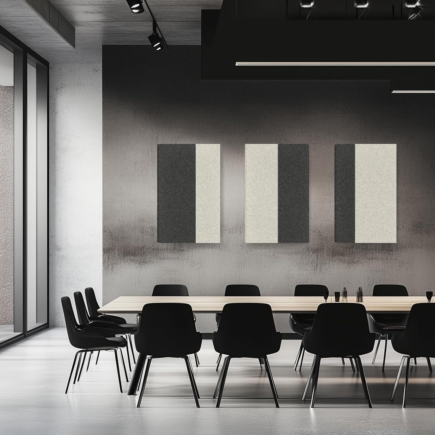 3-Pack Stitched Fabric Acoustic Panels Sound Absorbing, 3-Piece 35.5x23.6 Inches Sound Proof Foam Panels for Walls, Sound Dampening Wall Panels for Home, Office. Dark Gray and Light Gray