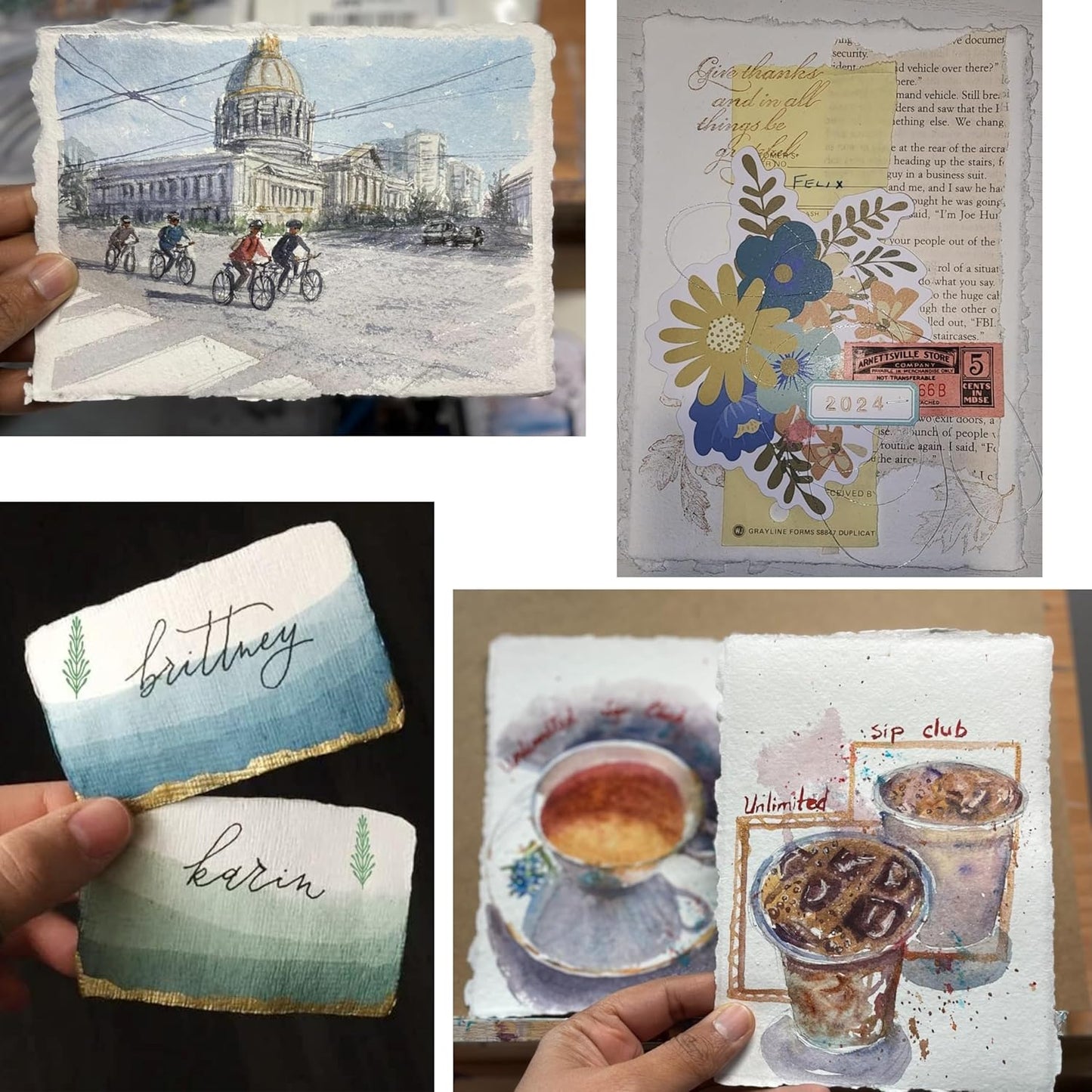 Handmade Cotton Paper with Deckle Edge Recycled Cotton Rag Mixed Media Card Stock for Postcards, Invitations, Crafts and Announcements (150gsm, 5x7 inch B6, 50 Pack)