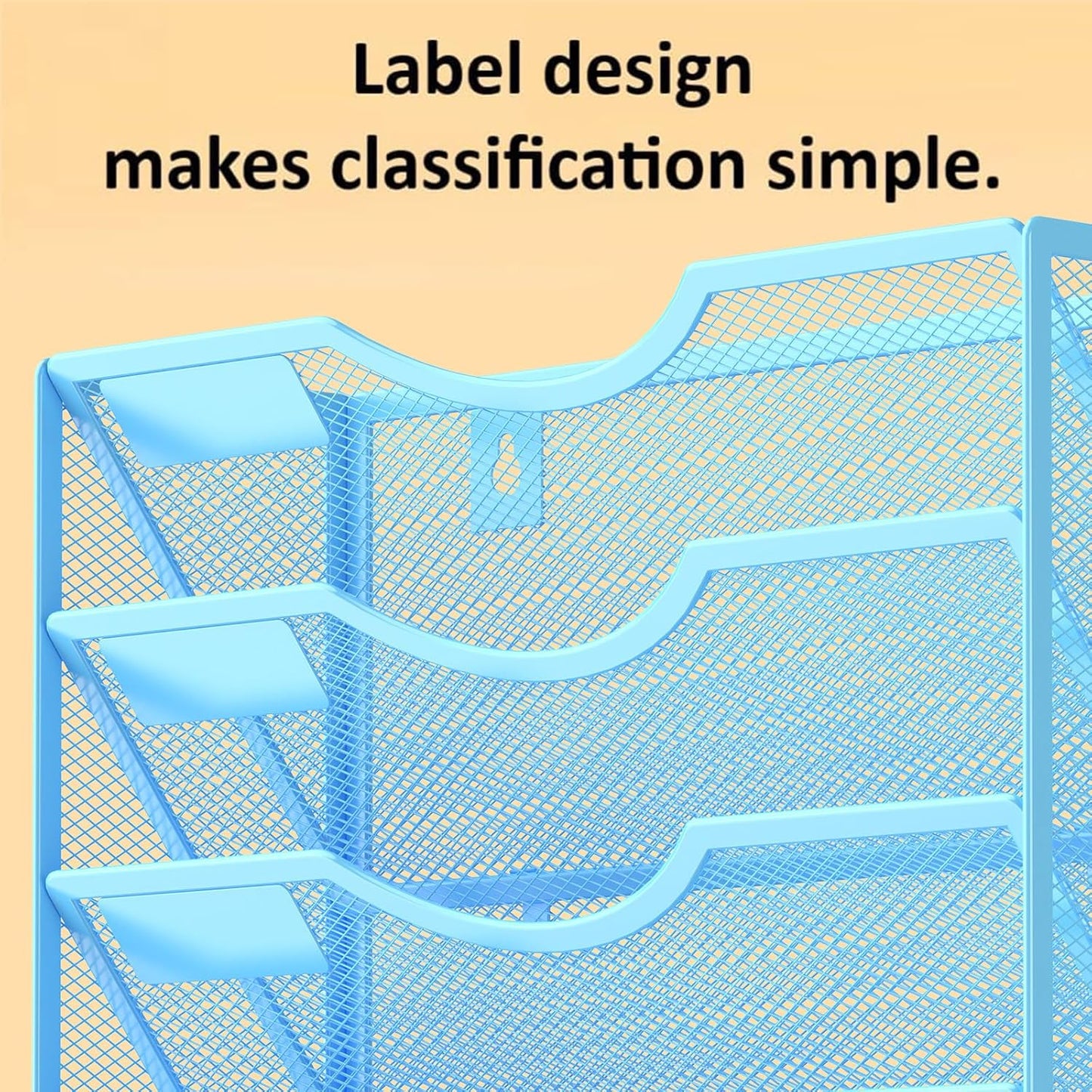 Kuntine.B Wall File Organizer Office Hanging Magazine Holder Wall File Organizer for Office Home (Blue, 5 Tier)