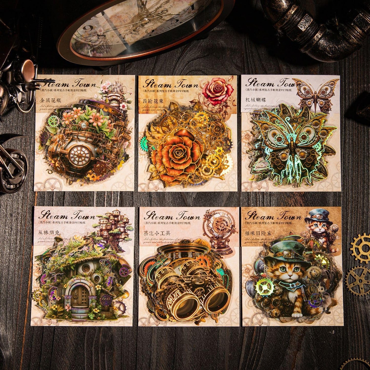 Alideco 120pcs Scrapbook Stickers Vintage Animal Floral Metal Scrapbooking Junk Journal Crafts Embelishment Decoration Diary Stickers (zhengqixiaozhen)