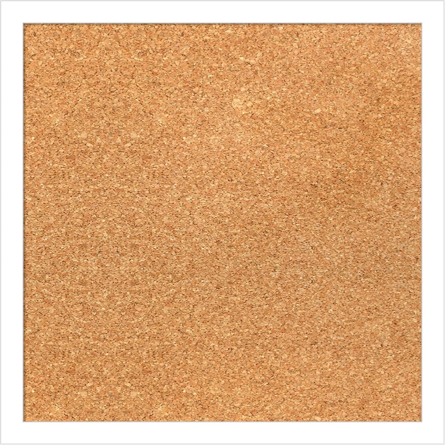 Amanti Art Natural Cork Board for Wall, 15x15 Vision Board with White Frame, Small Corkboard Office Decor for Home Organization, Modern Corkboard Pinboard to Display Items for Home Organization in