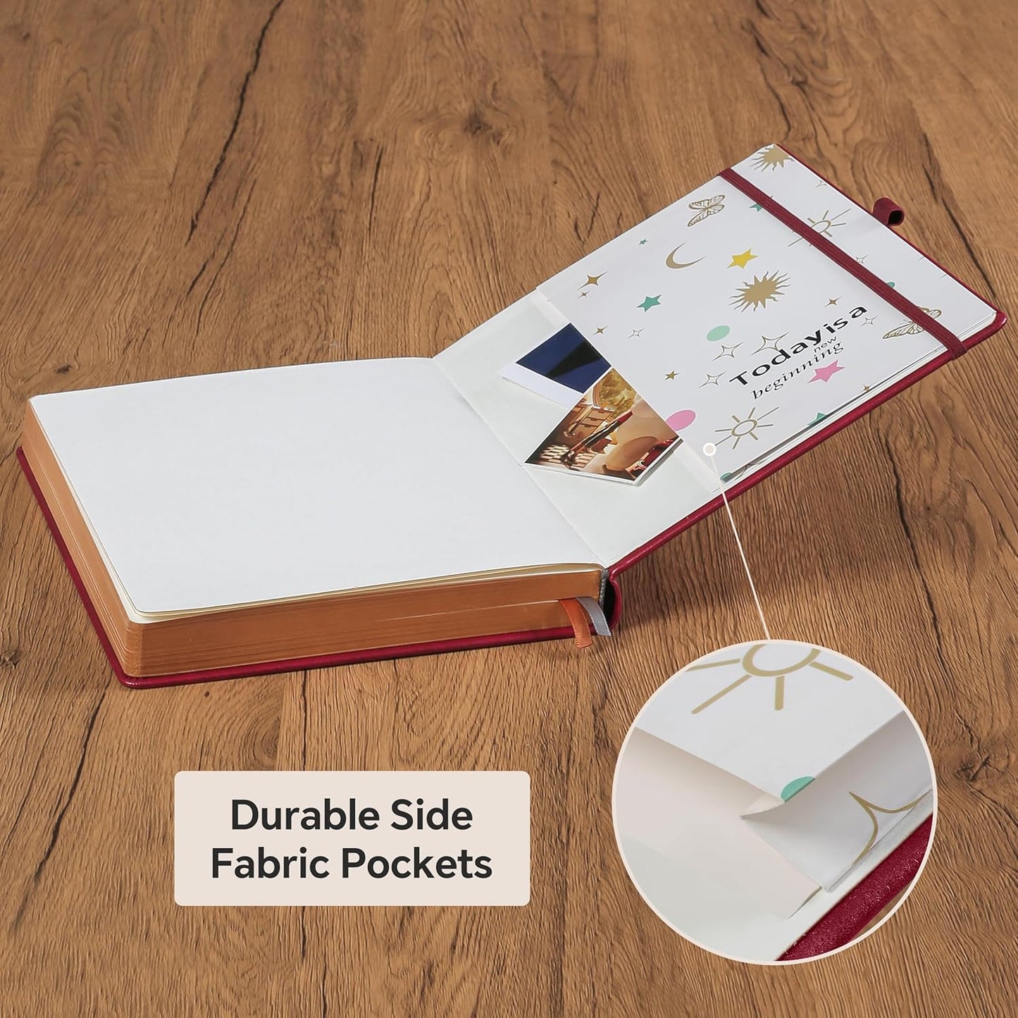 Thick Lined Journal Notebook with Pen, 360 Pages 100gsm Paper, Brown Sprayed Edge, Journal for Writing B5 Ruled Notebook ,Leather Hardcover,Perfect for Work, Office or School, 7.8'' x 10'' Wine Red