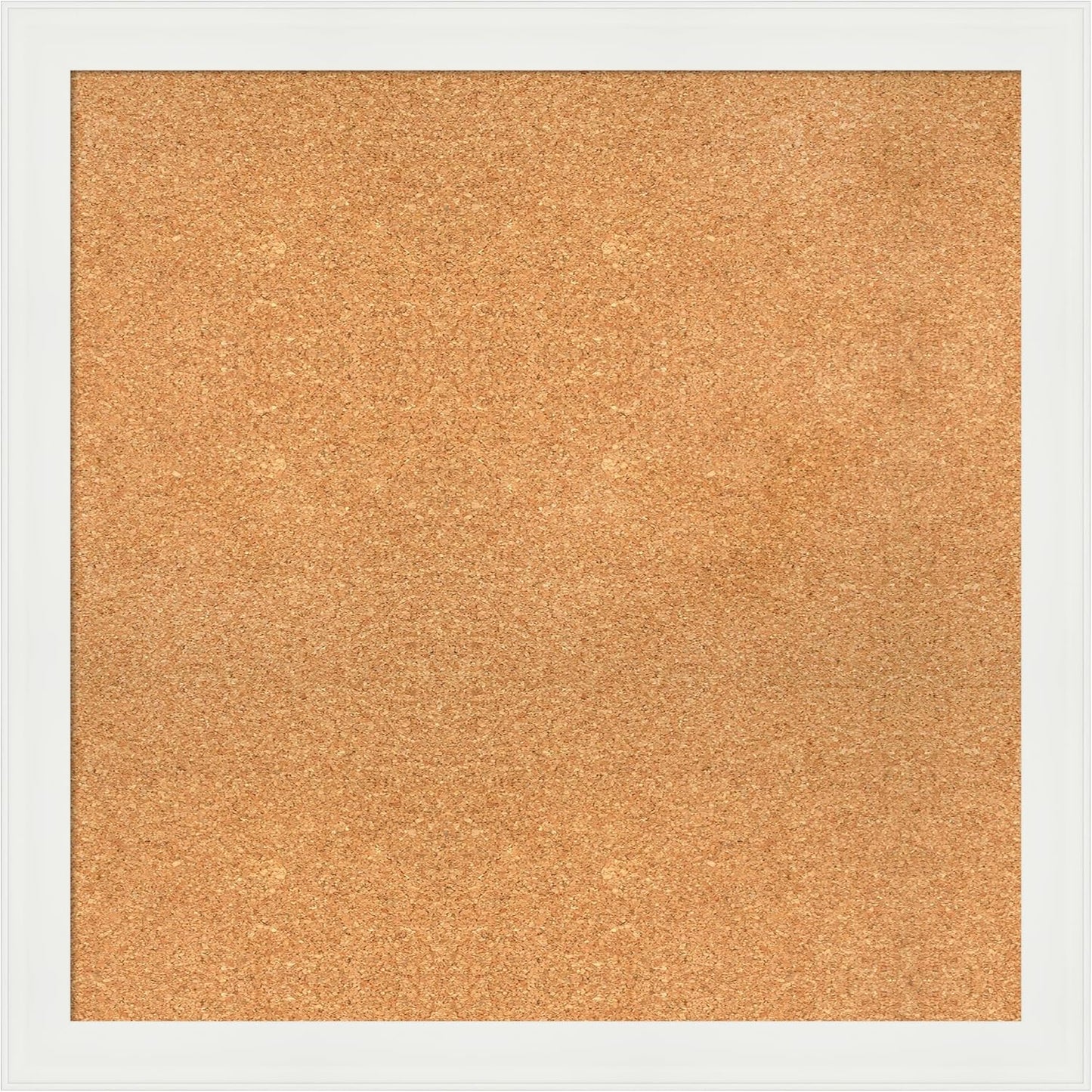 Amanti Art Natural Cork Board for Wall, 31x31 Vision Board with White Frame, Large Corkboard Office Decor for Home Organization, Casual Corkboard Pinboard to Display Items for Home Organization in
