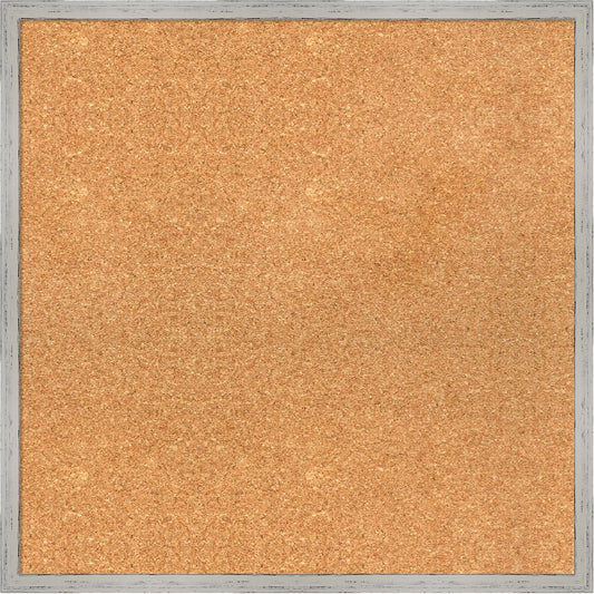 Amanti Art Natural Cork Board for Wall, 23x23 Vision Board with White Frame, Medium Corkboard Office Decor for Home Organization, Cottage Corkboard Pinboard to Display Items for Home Organization in