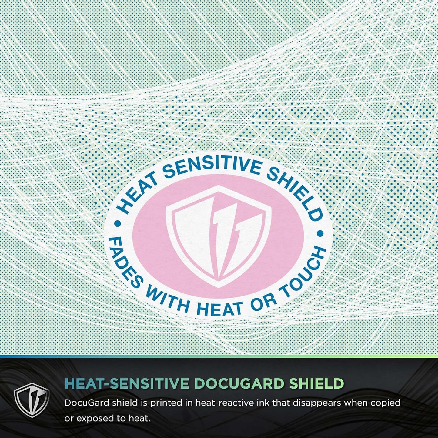 DocuGard Blue/Green Premier Prismatic Top High Security Check Paper - New - 17 Security Features - Laser/Inkjet Printer Compatible - 500 Blank Business Checks (04570)