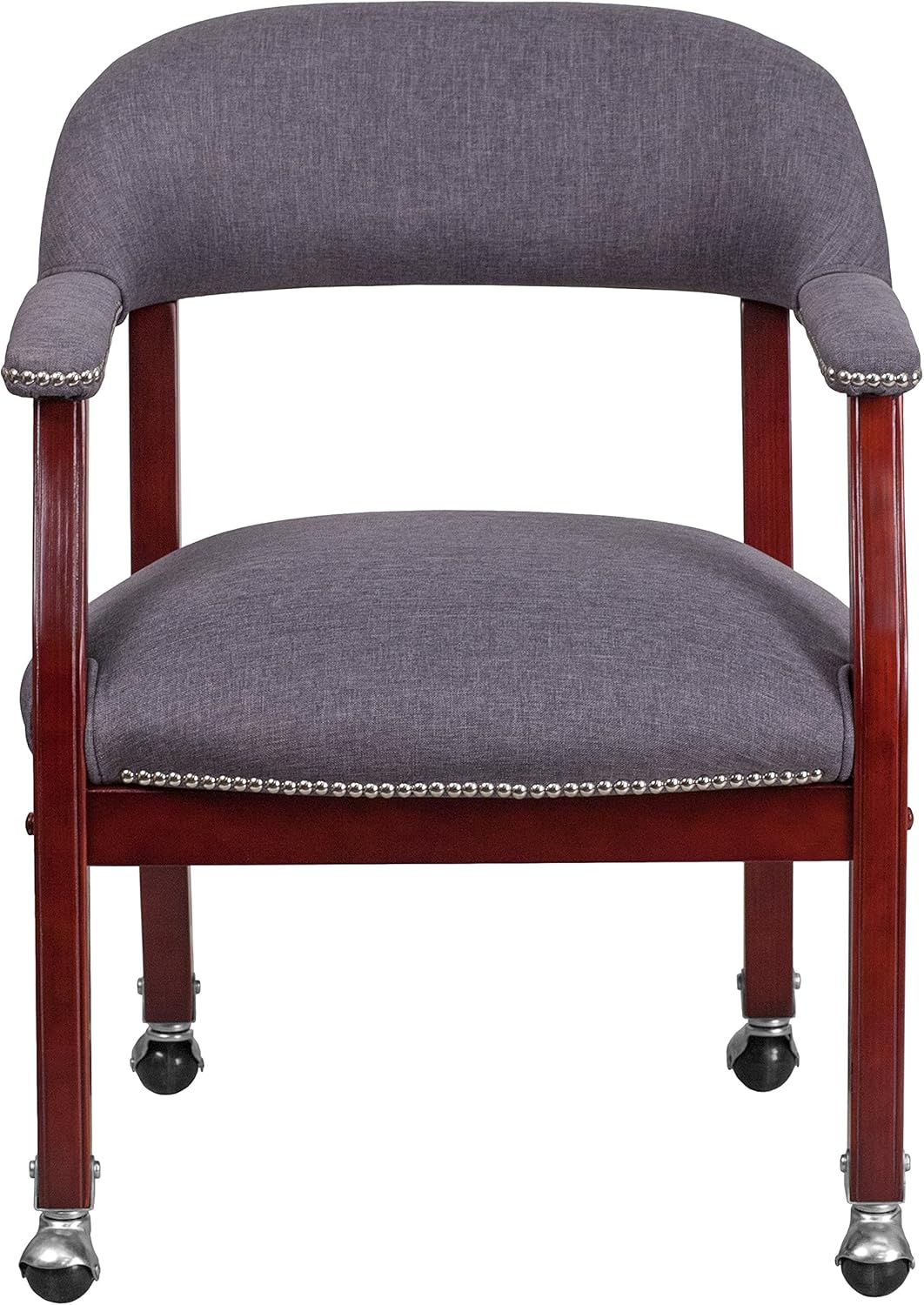 EMMA + OLIVER Gray Fabric Luxurious Conference Chair with Casters