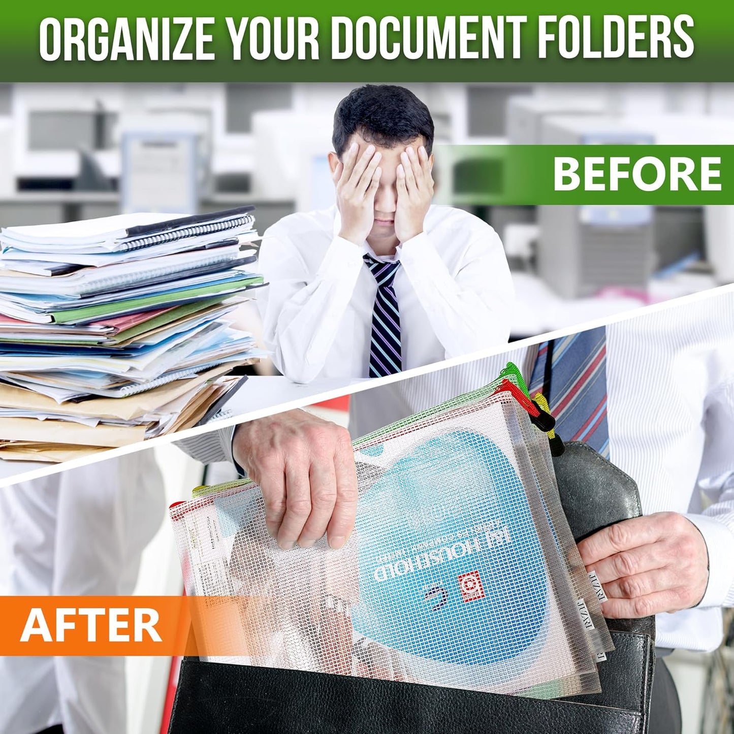 22 Pack Mesh Zipper Pouch Bags 10x14 inch - Plastic Zipper Pouches for Organizing - Document Bags With Zippers - Letter Size Zippered Pouch - Document Pouches With Zippers