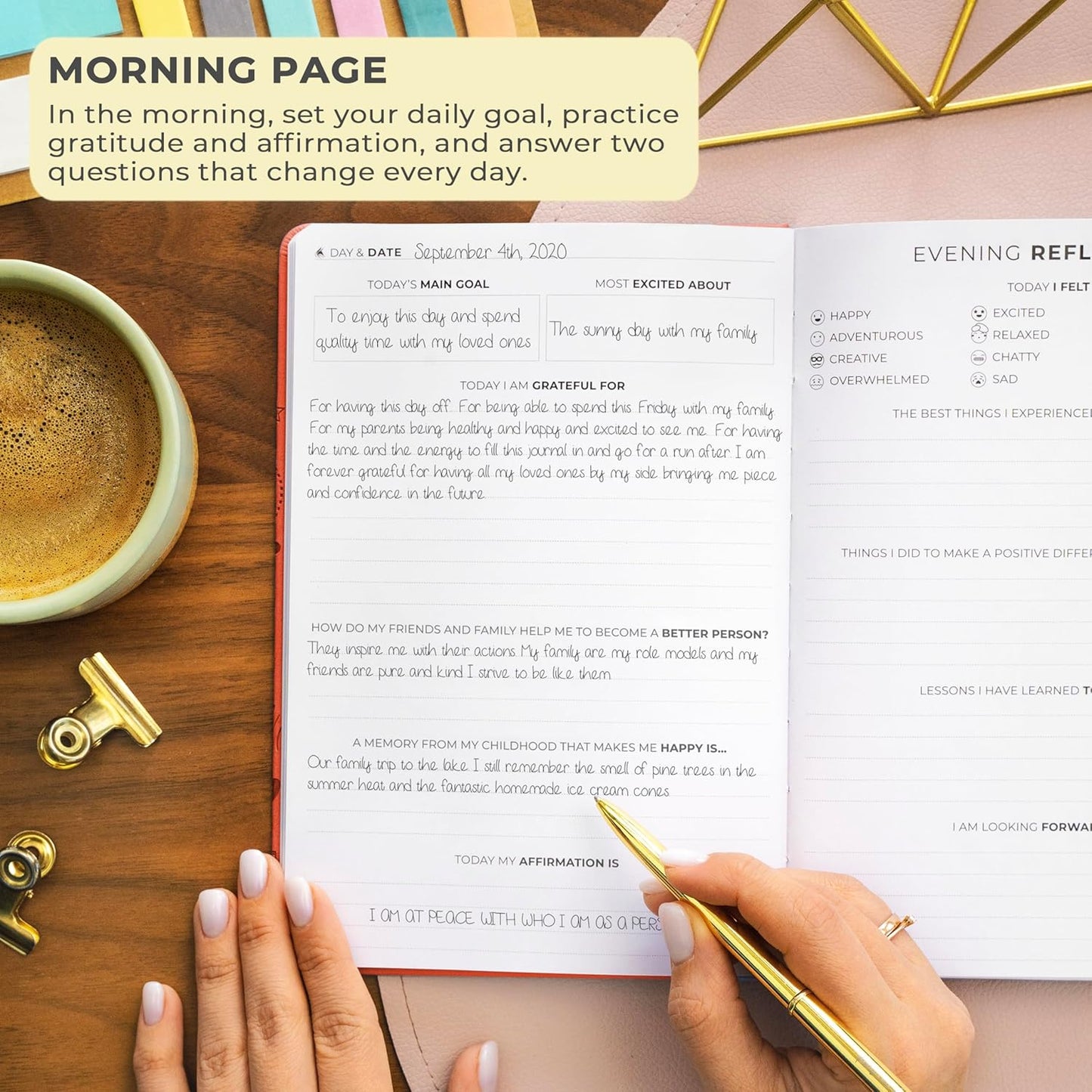 Clever Fox Gratitude Journal – Happiness, Positivity & Affirmation Daily Journal – Inspirational Daily Notebook – 3 Months, A5 (Orange)