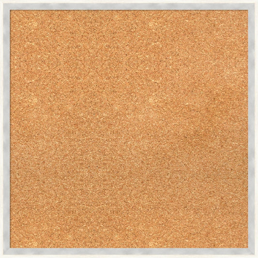 Amanti Art Natural Cork Board for Wall, 21x21 Vision Board with White Frame, Medium Corkboard Office Decor for Home Organization, Modern Corkboard Pinboard to Display Items for Home Organization in