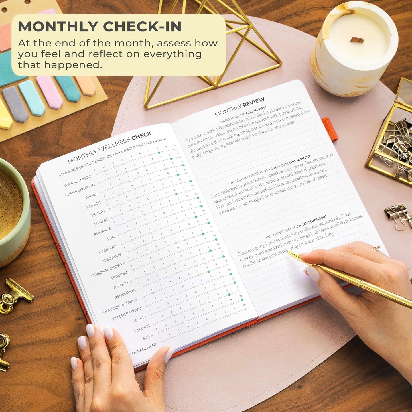 Clever Fox Gratitude Journal – Happiness, Positivity & Affirmation Daily Journal – Inspirational Daily Notebook – 3 Months, A5 (Orange)