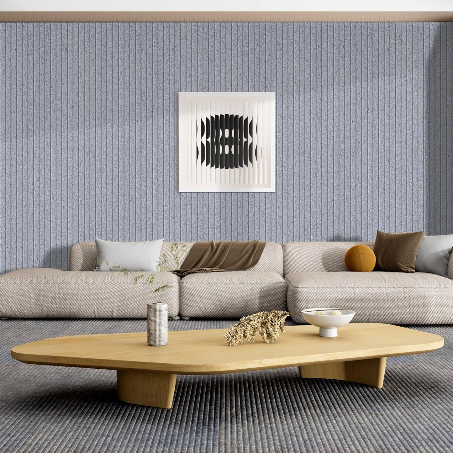 5 Pack Acoustic Panels, 48 x 24x 0.4 Inch Sound Proof Panels for Walls, Premium Wall Sound Absorbing Panels, Decorative Sound Dampening Panels for Media Room, Office and Studio,Silver Gray