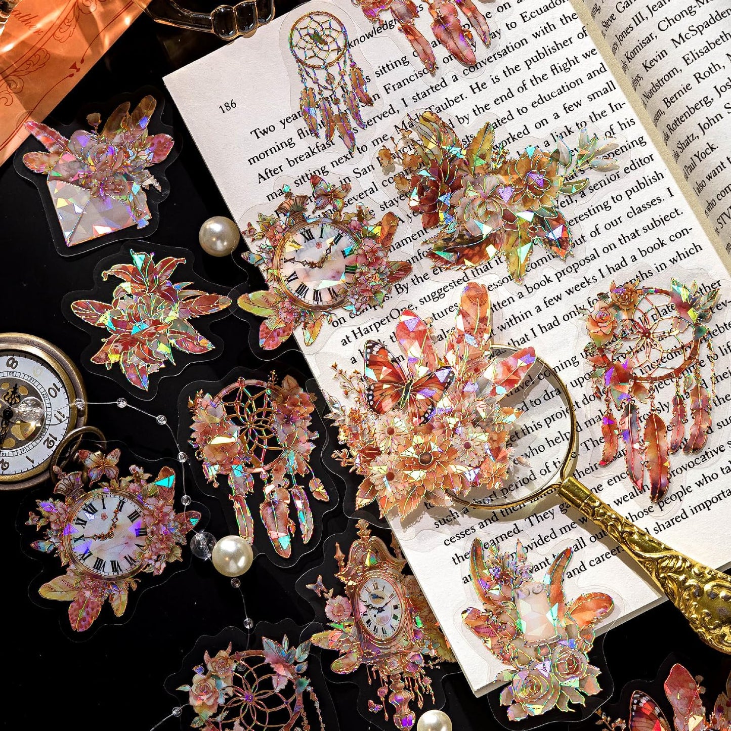 Alideco 120pcs Scrapbook Stickers Jellyfish Flowers Scrapbooking Junk Journal Crafts Embelishment Decoration Diary Stickers (wujieyumao)