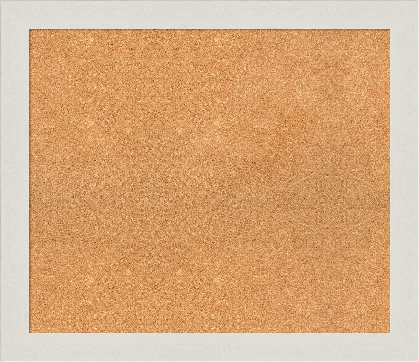 Amanti Art Natural Cork Board for Wall, 25x29 Vision Board with White Frame, Medium Corkboard Office Decor for Home Organization, Country Rustic Corkboard Pinboard to Display Items for Home