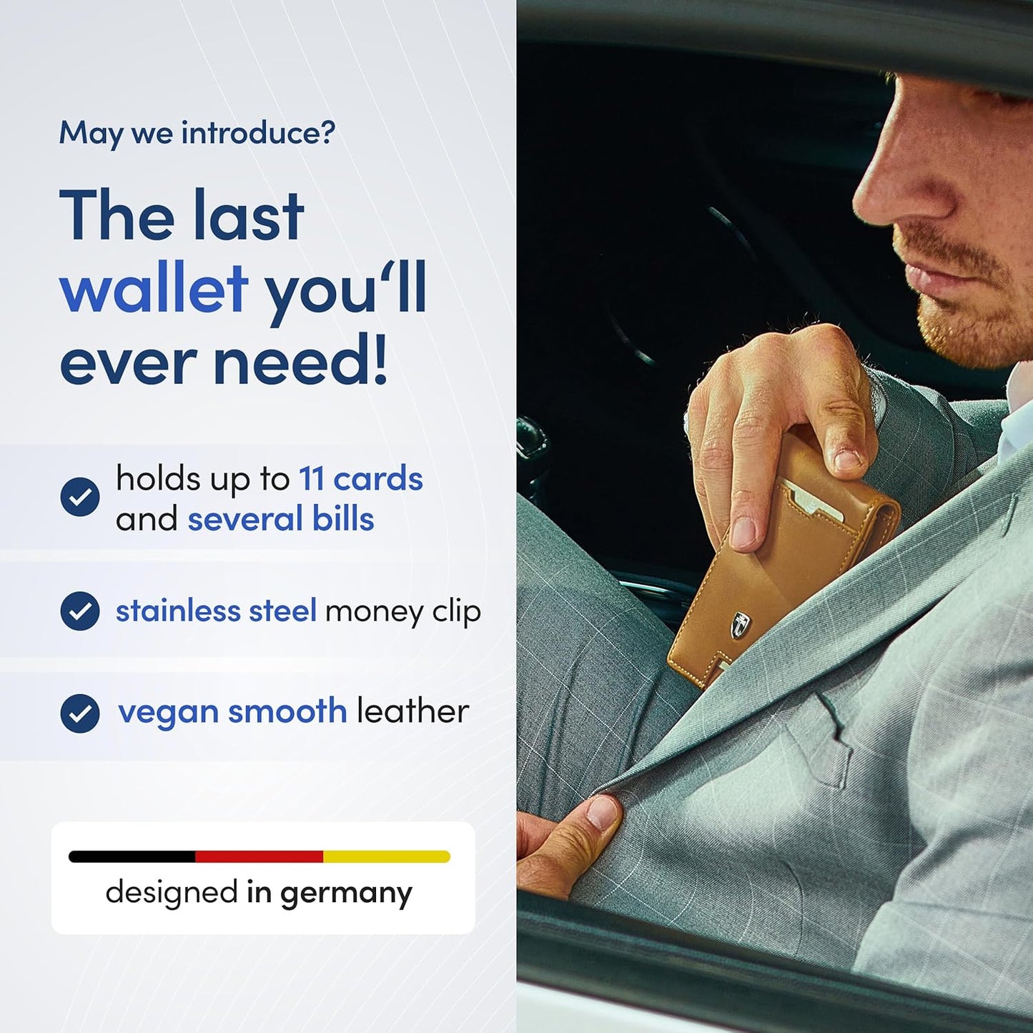 TRAVANDO Mens Wallet with Money Clip AUSTIN RFID Blocking Bifold Credit Card Holder for Men with Gift Box