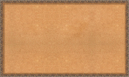 Amanti Art Natural Cork Board for Wall, 24x40 Vision Board with Bronze Frame, Large Corkboard Office Decor for Home Organization, Traditional Corkboard Pinboard to Display Items for Home Organization