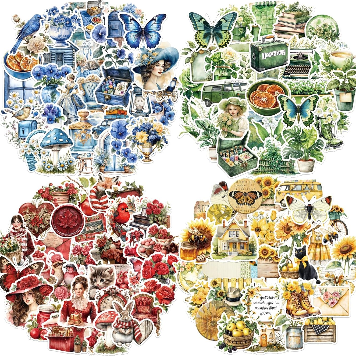 4 in 1 Aesthetic Stickers for Scrapbooks (People Stickers)