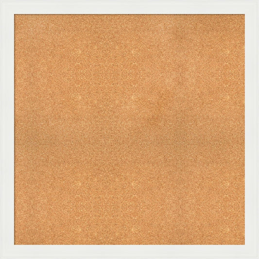 Amanti Art Natural Cork Board for Wall, 37x37 Vision Board with White Frame, Oversize Corkboard Office Decor for Home Organization, Casual Corkboard Pinboard to Display Items for Home Organization in