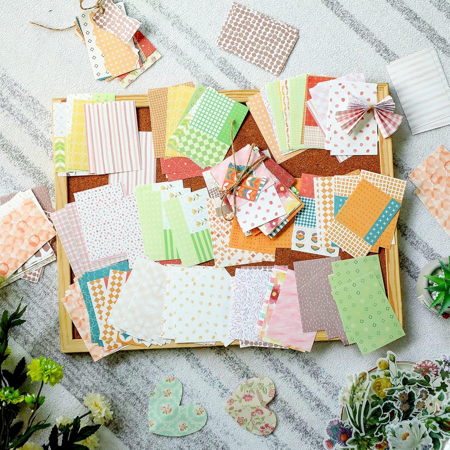 420 Sheets Scrapbooking Paper Supplies Flower Scrapbook Stickers, Journaling Paper Aesthetic Decorative Stationery Paper Retro Journal Decal Floral Washi Sticker for DIY Craft (Colorful Style)