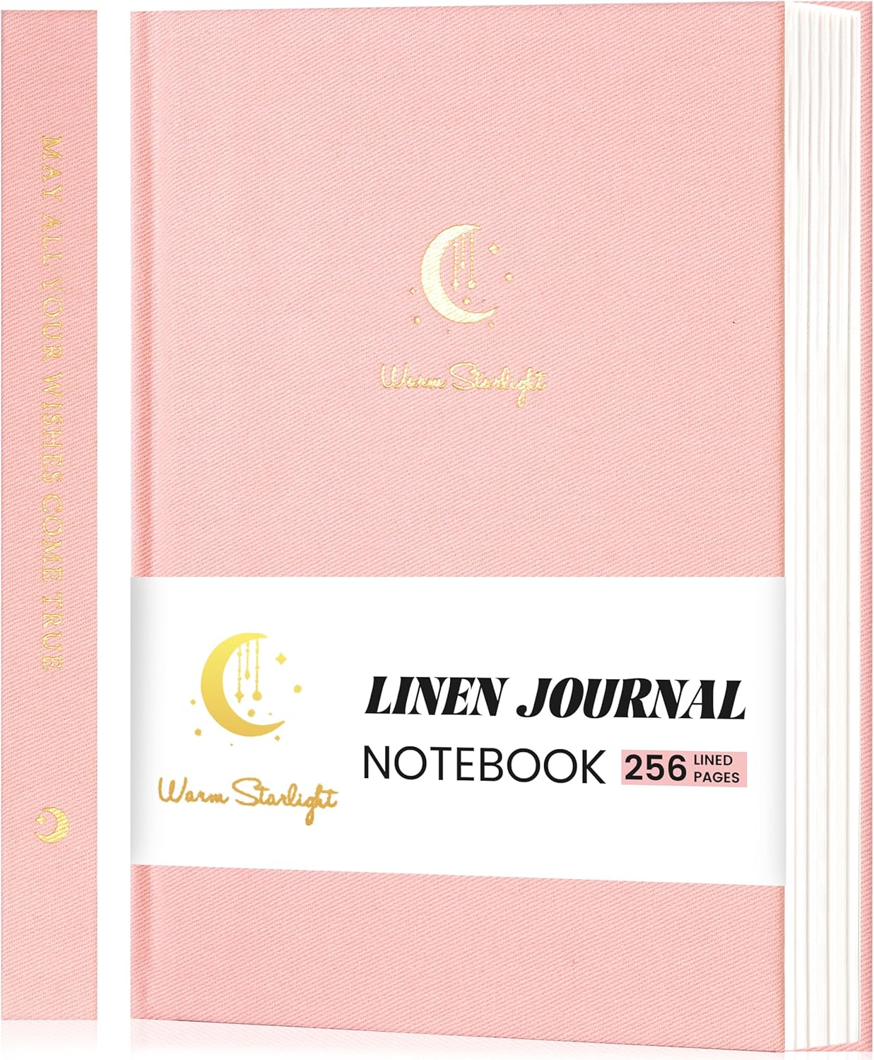 CAGIE Lined Journal Notebook for Women Girls, A5 Hardcover Linen Journals For Writing 256 Pages, Aesthetic Womens Diary, Gifts 8.3'' x 5.7'' Pink