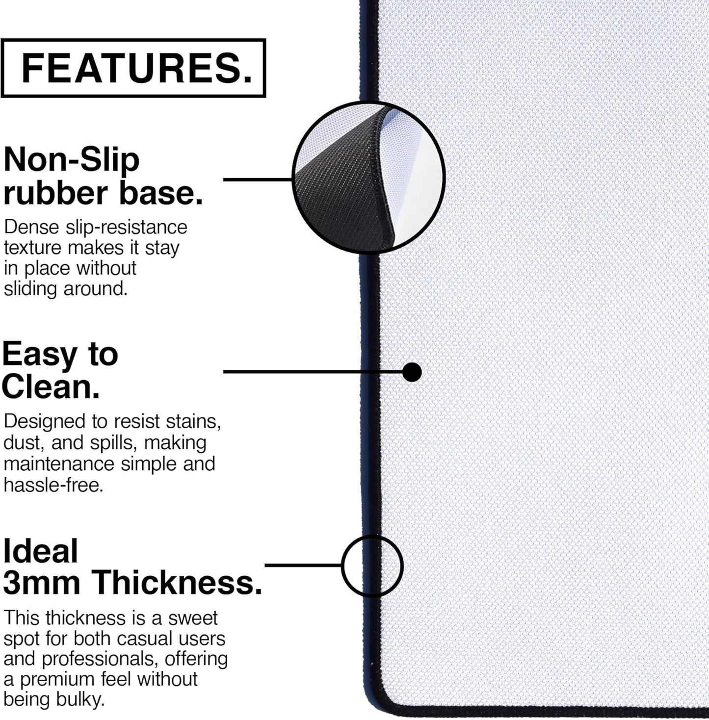 MPCO. Blueprints Large Gaming Desk Pad - 36" x 17" Duraglyde Fabric Willys Jeep – Black Desk Mats - Non-Slip, Washable, Smooth Glide for Precision Gaming & Work