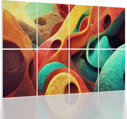 UMIACOUSTICS 8 Pcs 0.7Inch Thick Art Acoustic Panels, Total 47.2” x 31.5” Decorative Sound Absorbing Art Panels, Acoustical Wall Panels for Home, Office, Hotel, Sage-brocade