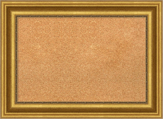 Amanti Art Natural Cork Board for Wall, 22x30 Vision Board with Gold Frame, Medium Corkboard Office Decor for Home Organization, Traditional Corkboard Pinboard to display items for home organization