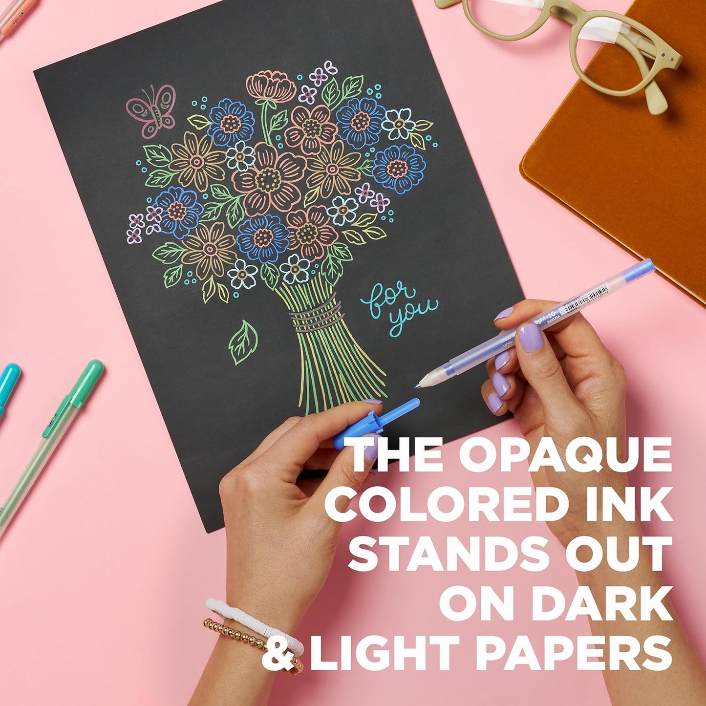 SAKURA Gelly Roll Moonlight 10 Gel Pens - Bold Point Ink Pen for Journaling, Art, or Drawing - for Art Gifts, DIY Projects - Assorted Bright Ink - Bold Line - 10 Pack