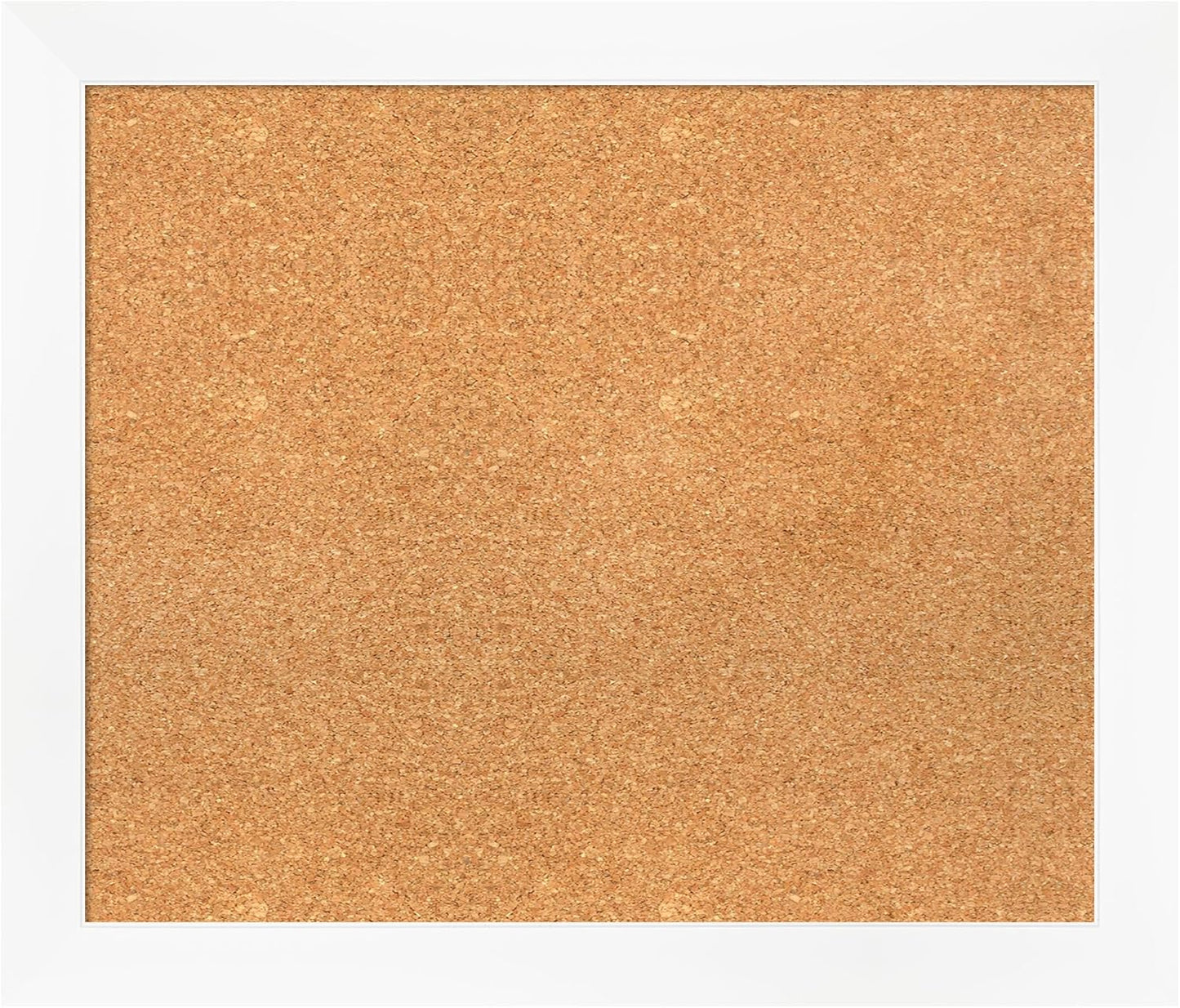 Amanti Art Natural Cork Board for Wall, 23x27 Vision Board with White Frame, Medium Corkboard Office Decor for Home Organization, Modern Corkboard Pinboard to Display Items for Home Organization in