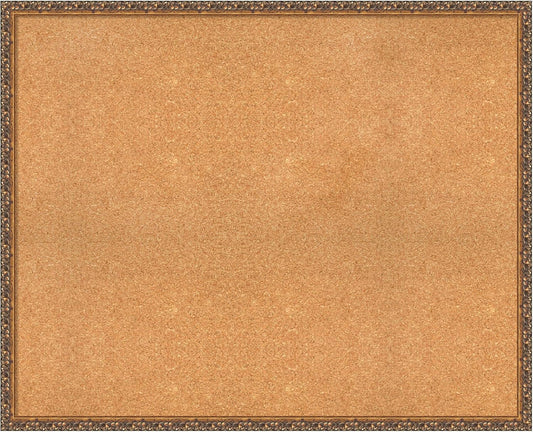 Amanti Art Natural Cork Board for Wall, 34x42 Vision Board with Bronze Frame, X-Large Corkboard Office Decor for Home Organization, Traditional Corkboard Pinboard to Display Items for Home